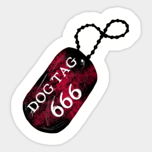 666 Dog Satanic Tag Sticker